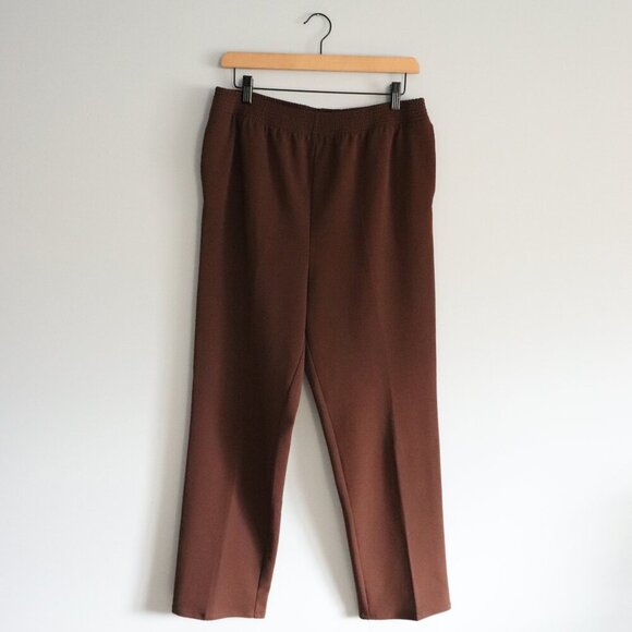Northern Traditions Women's Brown 10P Stretch Straight Leg Casual Lounge Pants - Picture 1 of 12